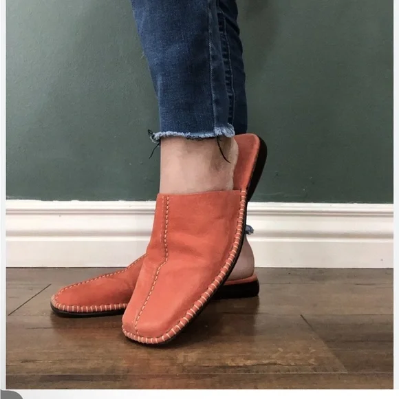 Cole Haan Orange suede mule loafer size 8 1/2 - Picture 2 of 10